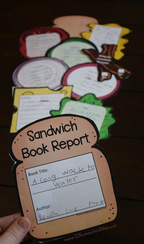 printable sandwich book report template